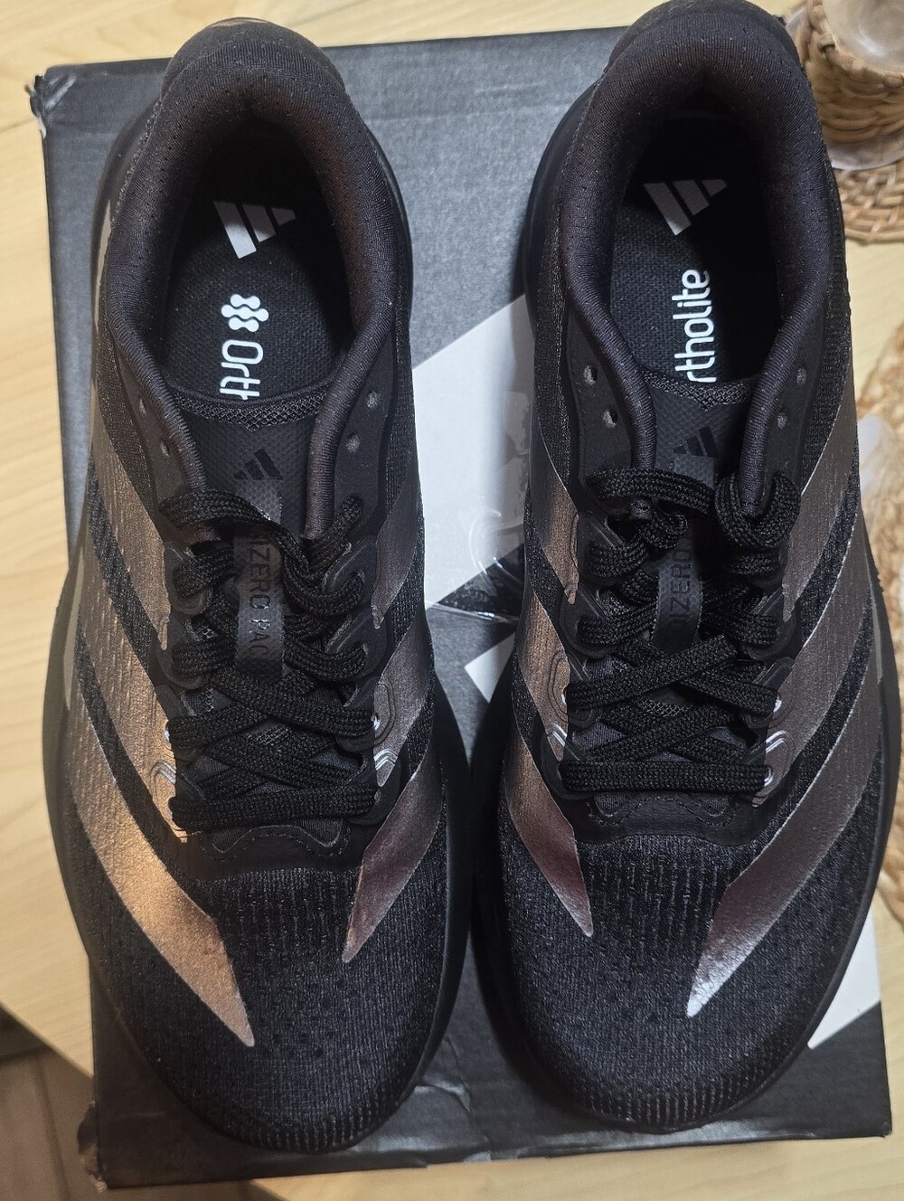 Adsize 7 Adizero Pacer KZ8979 Core Black Iron Metallic Women's - Picture 4 of 11